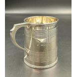 A Victorian hallmarked silver tankard, hallmarked for London. Approximate total weight 110g