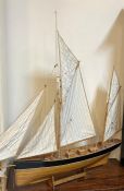 A model rigged sailing yacht (126cm x 114cm)
