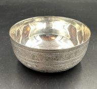 An Arabic engraved silver bowl, Approximate total weight 98g