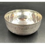 An Arabic engraved silver bowl, Approximate total weight 98g