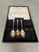 Three hallmarked silver teaspoons.