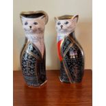 Royal Crown Derby "Royal Cats" Penny King and Queen paperweights