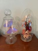 Two glass cased butterflies one by Michael Curzan