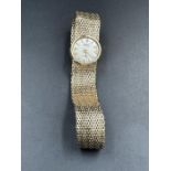 An Aviva 17 Jewels 9ct gold watch and bracelet (Approximate weight 24g)