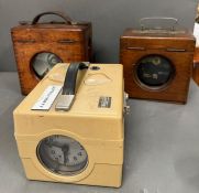 Three vintage cased meters