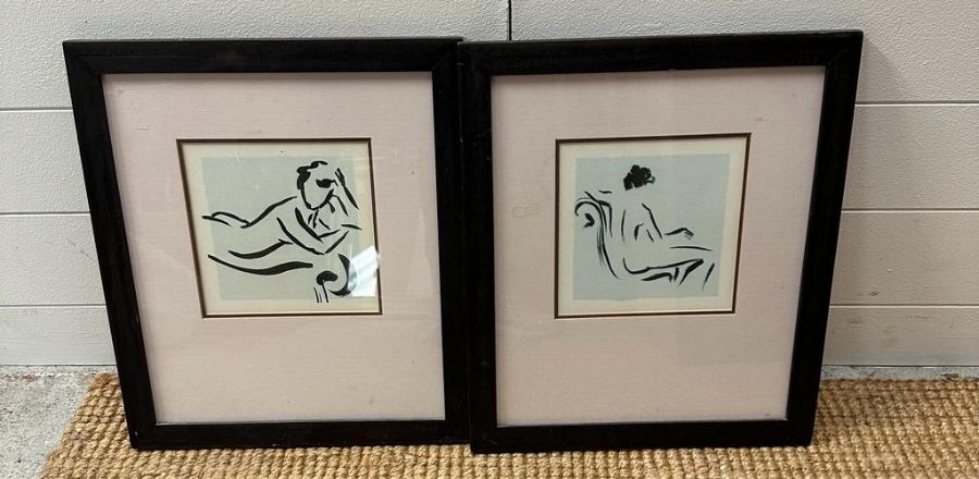 Two framed nude studies