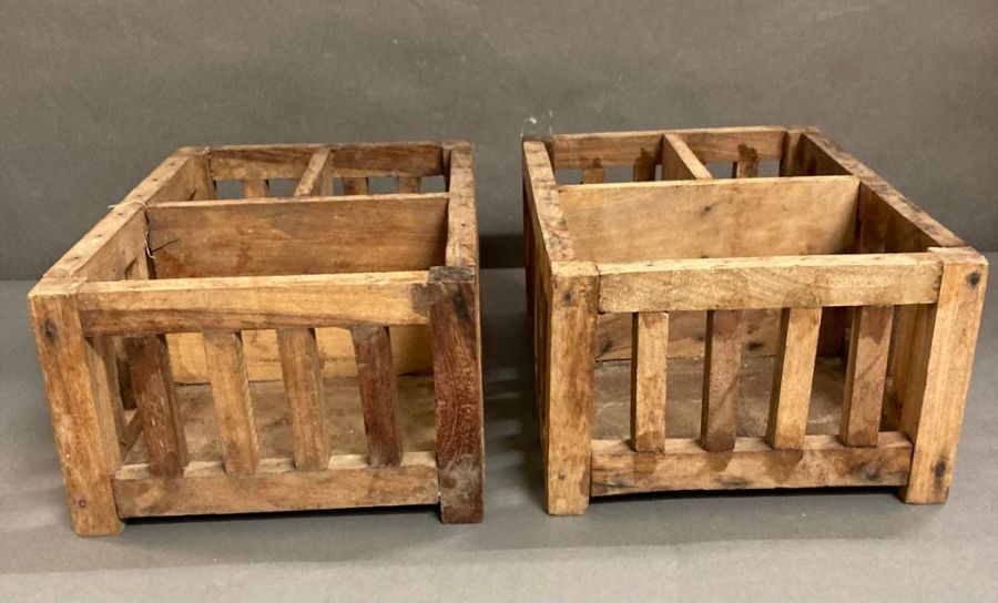 Two small crates with dividers (31cm x 23cm x 14cm)