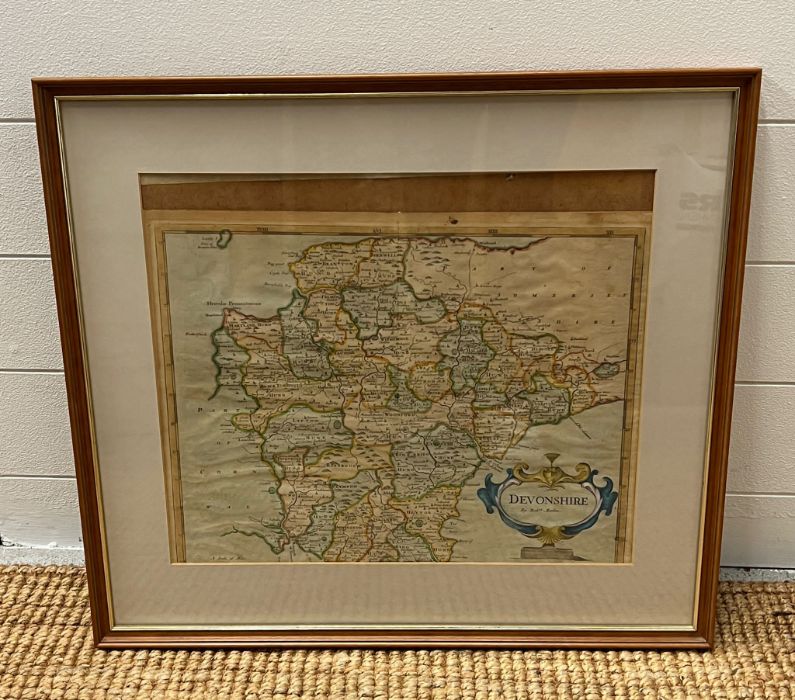 A framed map of Devonshire By Robert Marden