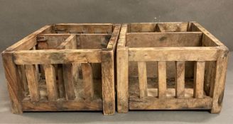 Two small crates with dividers