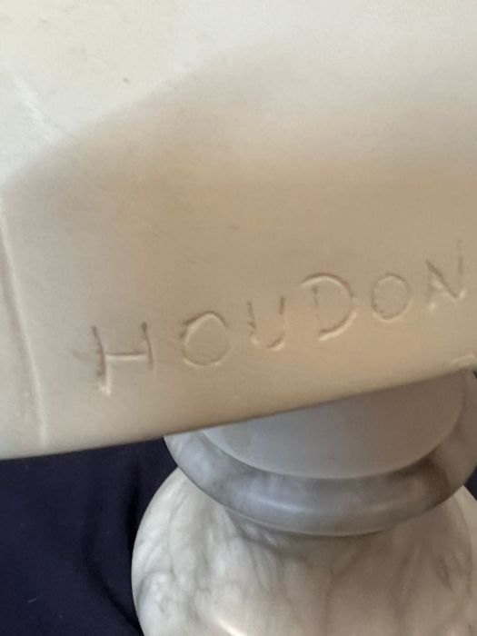 A bust of a boy on a marble base signed Houdon 1875 - Image 5 of 7