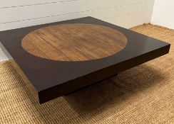 A contemporary coffee table with circular pattern to top (H30cm SQ100cm)