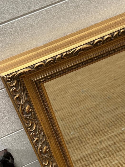 Two mirrors, one in a gilt frame and one black forest carved square mirror - Image 3 of 3