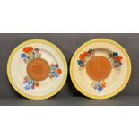 A Clarice Cliff crocus bowl and plate