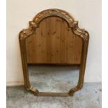 A French style wooden framed and gold painted hall mirror