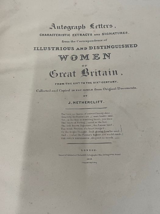 Autographs of Illustrious and Distinguished women of Great Britain 1838 by J Netherclift. - Image 4 of 4