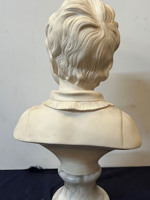 A bust of a boy on a marble base signed Houdon 1875 - Image 4 of 7