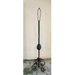 A wrought iron floor lamp (H185cm)