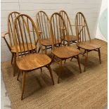 A set of six Ercol 'Quaker' stick back dining chairs