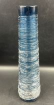 Large dark blue glass vase by Bengt Edenfalk fir Skruf, Sweden 1970's, signed to base. H 33cm