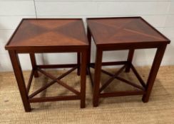A pair of contempary Mahogany bedside tables (60cm H x 50 D x 50 W)