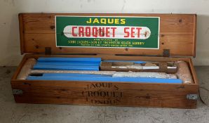 A boxed set Jaques croquet set