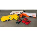 A selection of diecast lorries and trucks, various makers and models