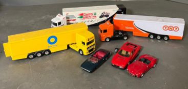 A selection of diecast lorries and trucks, various makers and models