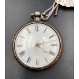 A pair cased verge pocket watch by S Roberts London , case Susanna Barker. Hallmarked for London