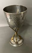 A White metal and brass shooting cup