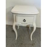 A single cream bedside table by John Lewis (H 66cm x D 39cm x W 42cm)