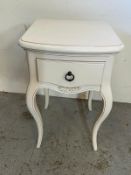 A single cream bedside table by John Lewis (H 66cm x D 39cm x W 42cm)