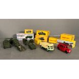 A selection of vintage boxed and unboxed Dinky toys