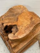 A Large square rustic tree root- ideal side table/ coffee stand (43cm sq)