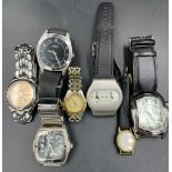 A selection of seven wristwatches to include: Mayhem, Sekonda, Alpine , Fossil etc.