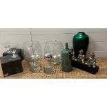 A selection of OKA decorative items to include vases, glasses decanters etc.