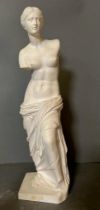 An alabaster figure of the Venus De Milo, signed G Bessi H44cm