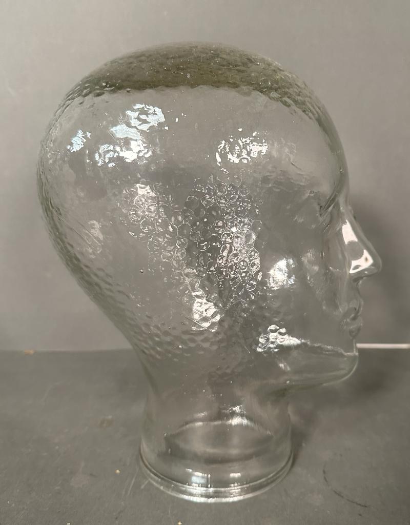 A vintage Italian glass display head