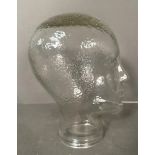 A vintage Italian glass display head