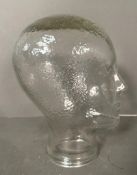 A vintage Italian glass display head
