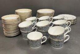 Fifteen Wedgwood 'Samurai' bone china cups, along with nine side plates. Fifteen side plates in