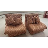 A pair of Zanotta armchairs as standalone or as a two seater sofa (78cm W x 78cm H x 84cm D)