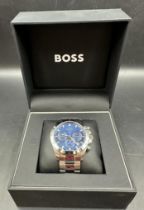 A Boss Chronograph, boxed with papers