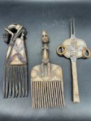 Tribal Art African combs etc