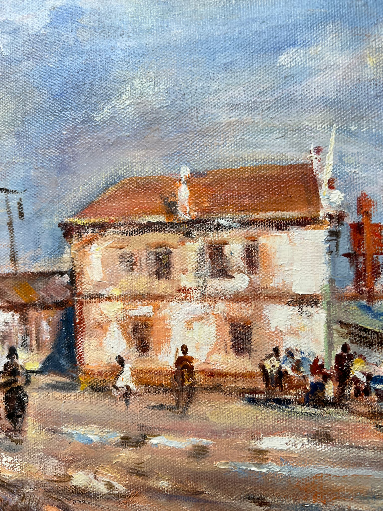 A contemporary oil on canvas of a coastal scene (52cm x 62cm) - Image 3 of 4