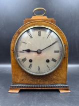 A George III style walnut bracket form mantel clock retailed by John Mason