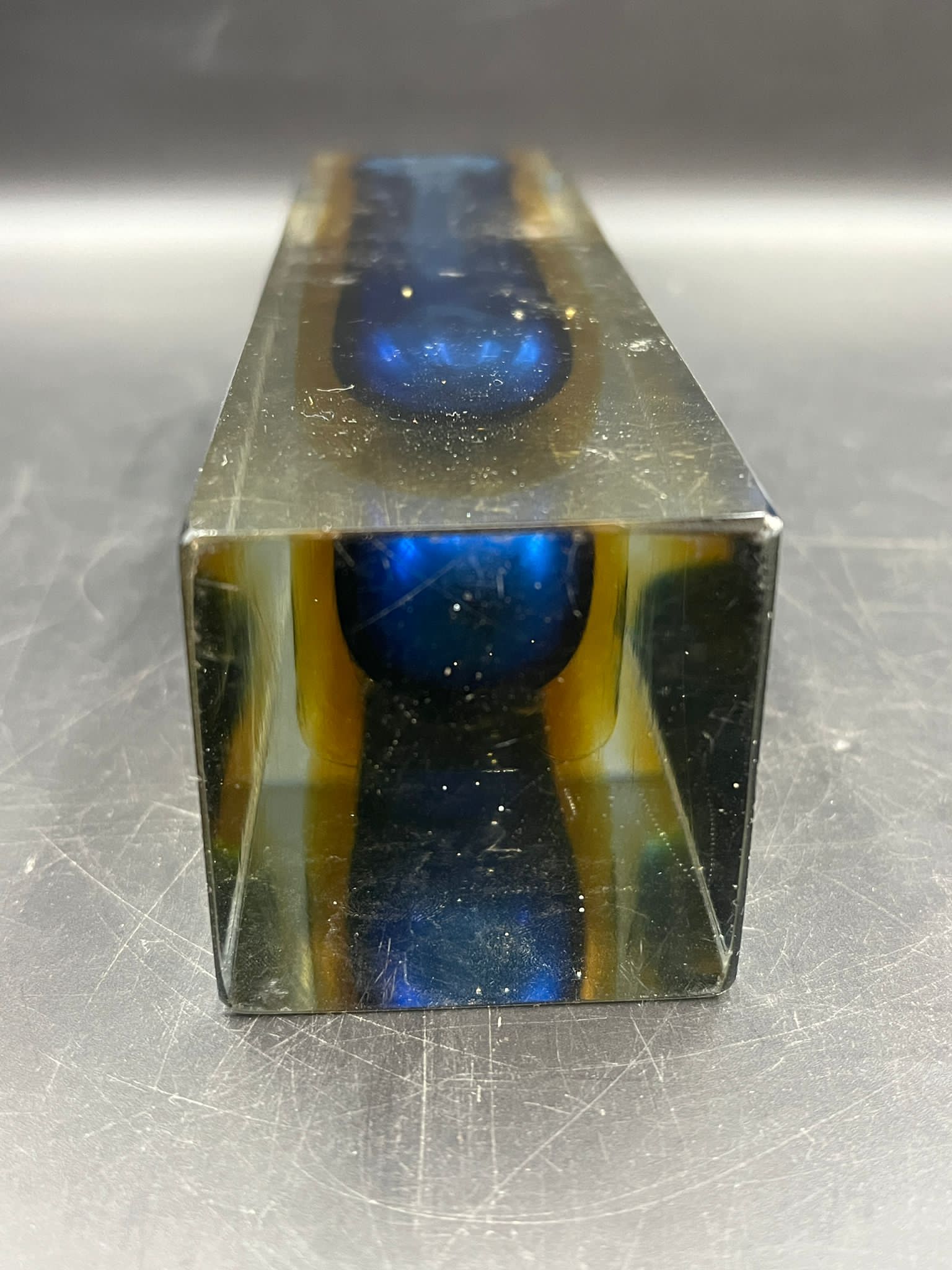 A Murano Sommerso glass, blue and yellow H 22cm - Image 2 of 3