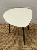Small side table on black tapered legs (40cm H x 36cm)