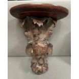 A 19th Century Black Forest carved eagle wall bracket shelf H 43cm