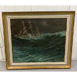 George Fagan BRADSHAW (1887-1960) Ship on a stormy sea, Oil on canvas AF 92cm x 80cm