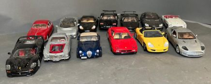 A selection of Burago model diecast cars, various makes and models of cars